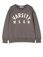 MSGM Kids sweat en coton à logo imprimé - Gris