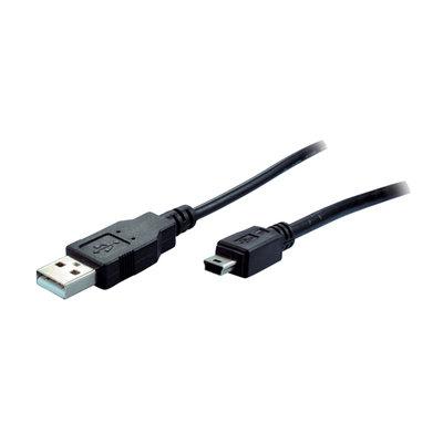 S-Conn USB A/B 2m USB-kabel USB 2.0 Mini-USB B Zwart