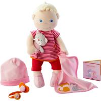 Haba babypop Jule roze/rood 6 delig 30 cm