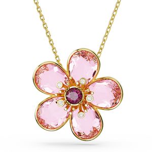 Swarovski 5657875 Ketting Florere Bloem goudkleurig-roze 38-43 cm