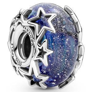 Pandora 790015C00 Bedel Galaxy Blue and Star zilver-muranoglas blauw