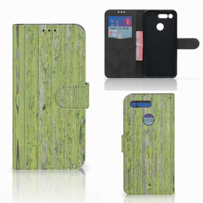 Honor View 20 Book Style Case Green Wood