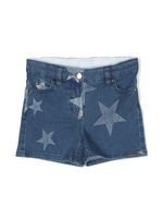 Stella McCartney Kids short en jean à étoiles imprimées - Bleu