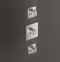 Hotbath Bloke inbouw thermostaat met 2 stopkranen afbouwdeel chroom