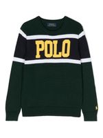 Ralph Lauren Kids pull à logo en intarsia - Bleu