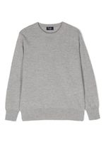 Il Gufo pull en laine vierge chinée à col rond - Gris