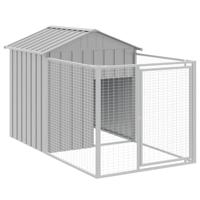 vidaXL Hondenhok met dak 117x201x123 cm gegalvaniseerd staal, hondenkennel, hondenverblijf, huisdierenhok, hondenbench, dierenverblijf