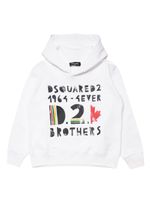 DSQUARED2 KIDS hoodie en coton à logo imprimé - Blanc