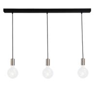 Masterlight Nikkelen pendel hanglamp Concepto 3-lichts zwart met metaalgrijs 2237-37-100-3