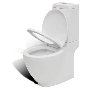 VidaXL Toilet met afvoer achter keramiek wit