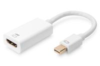 Digitus AK-340416-002-W Mini-displayport / HDMI Adapter [1x Mini-DisplayPort stekker - 1x HDMI-bus] Wit 4K UHD, Afgeschermd (dubbel) 20.00 cm - thumbnail