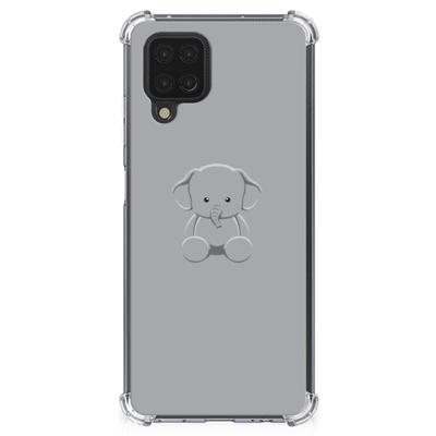 Samsung Galaxy A12 Stevig Bumper Hoesje Grijs Baby Olifant