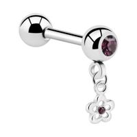 Jeweled Barbell with Charm Chirurgisch staal 316L / Belegde messing Barbells