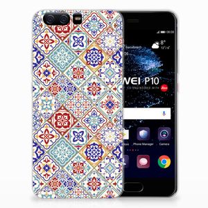 Huawei P10 TPU Siliconen Hoesje Tiles Color