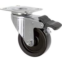 TOOLCRAFT TO-5137905 Zwenkwiel met rem 75 mm met schroefplaat Draagvermogen (max.): 70 kg