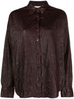 Zadig&Voltaire chemise Tamara en cuir à effet craquelé - Marron