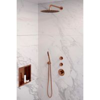 Inbouw Regendouche Set Brauer Copper Edition Gebogen Wanduitloop Ronde Hoofddouche 30 cm Met Twee Stopkranen Koper Brauer