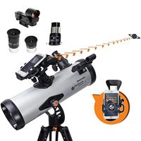 Celestron 22452 StarSense Explore LT114AZ Newtoniaanse reflectortelescoop met smartphone-apptechnologie - inclusief twee oculairs, 2x Barlow-lens, telefoondock en in hoogte verstelbaar statief, Zwart