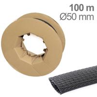 TRU COMPONENTS TC-12352568 T24CA045 Gevlochten slang Zwart Polyester 40 tot 80 mm 100 m