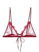 Kiki de Montparnasse soutien-gorge transparent à fleurs brodées - Rouge - thumbnail