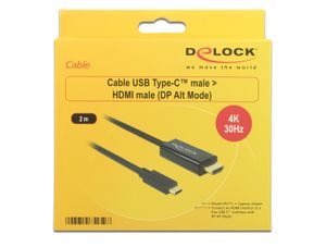 DeLOCK 85259 video kabel adapter 2 m USB Type-C HDMI Zwart