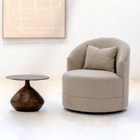 Draaifauteuil Taavi Bouclé Taupe - Giga Meubel