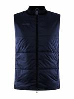 Craft Core Light Padded Vest S | Blaze | Warm Vest met lichte wattering | Hardloopvest voor heren van gerecycled polyester | ripgebreide kraag | zakken met ritssluiting | gewatteerd vest voor heren,