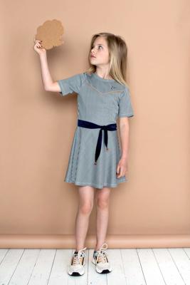 NoNo Meisjes jurk - Mey - Marine blauw