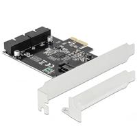 Delock compatible PCI Express Card to 2 x internal USB 3.0 Pin Header - USB-Adapter - PCIe 2.0 - USB 3.0 (intern) x 2