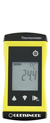 GHM Greisinger G1700 nauwkeurige universele thermometer, met BNC-aansluiting, zonder voeler, geel