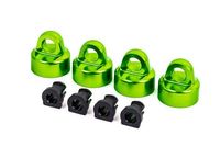 Traxxas - Shock caps, aluminum (green-anodized), GTX shocks (4)/ spacers (4) (for Sledge) (TRX-9664G)