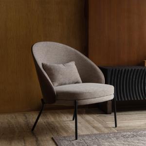 Dutchbone Fauteuil Rodin Essenhout en stof - Beige