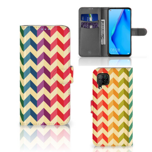 Huawei P40 Lite Telefoon Hoesje Zigzag Multi Color