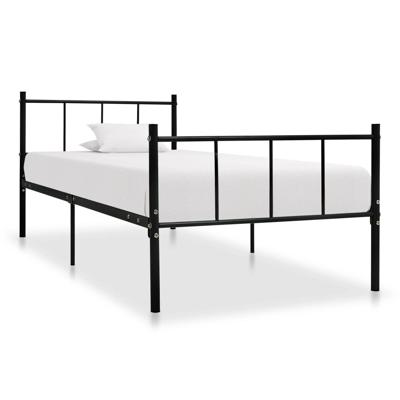 vidaXL Bedframe metaal zwart 90x200 cm vidaXL Bedframe metaal zwart 90x200 cm