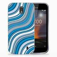 Nokia 1 TPU bumper Waves Blue - thumbnail