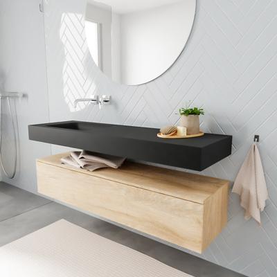 Zaro ALAN vrijhangende wastafel 150cm met wasbak Enkel links en onderkast in kleur washed oak 1 lade(s) Zaro ALAN vrijhangende wastafel 150cm met wasbak Enkel links en onderkast in kleur washed oak 1 lade(s)