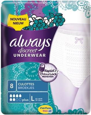 Always Discreet Broekjes Maat L - 8 st.