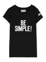 Moschino Kids t-shirt en coton à slogan imprimé - Noir