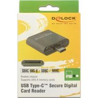 Delock 91498 USB Type-C SDHC / SDXC UHS-II / MMC kaartlezer met één slot