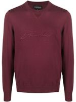 Emporio Armani pull en maille fine - Rouge