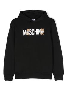 Moschino Kids hoodie en coton à logo imprimé - Noir