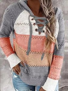 Color-Block Shift Long Sleeve Casual Sweater