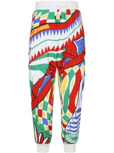 Dolce & Gabbana pantalon de jogging en coton à logo imprimé - Rouge