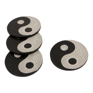 Onderzetters Yin Yang Stippen (Set van 4)