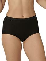 Sloggi Dames 4-pack Zero Feel High Waisted Cheeky Katoenen Ondergoed of Slipje voor Dames Basic Maxi Slips Zwart, Zwart, 16