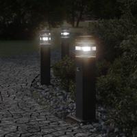 Vloerlampen voor buiten met sensor 50 cm aluminium zwart - thumbnail