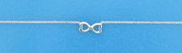 TFT Zilveren Ketting Infinity Hartjes 1,1 mm 40 + 4 cm