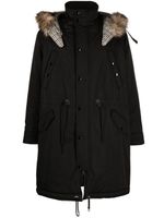 Kenzo faux-fur-detailed hooded coat - Noir