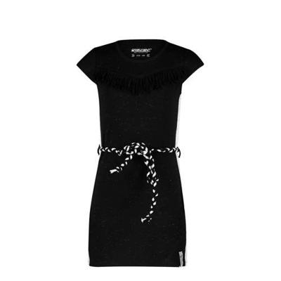 4PRESIDENT jurk Karsyn met contrastbies en ceintuur zwart/wit 4PRESIDENT jurk Karsyn met contrastbies en ceintuur zwart/wit