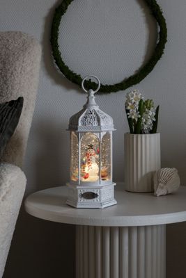 Konstsmide 4289-200 LED-lantaarn Sneeuwpop Warmwit LED Wit Watergevuld, USB-aansluiting